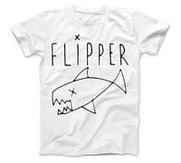 Flipper As Worn by Kurt Cobain T-Shirt 100% Cotton Daniel Johnston Grunge White(XX-Large)