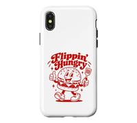 Flippin' Hungry Funny Burger Design rétro Amateur de Nourriture Coque pour iPhone X/XS