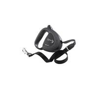 Ferplast Laisse Chien Enrouleur Flippy Tech, Laisse pour Grands Chiens jusqu'à 50 Kg. Sangle Extensible Max 5 m. Bouton de Verrouillage et de déverrouillage Unique, Noir