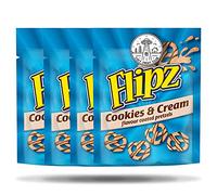 Flipz Cookies & Cream Coated Bretzels, Snacks parfaits pour partager 90 g - Lot de 4