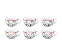 Flirt by R&B 018783 'Doppio Shanti' Lot de 6 tasses à café en porcelaine Motif Paisley 180 ml
