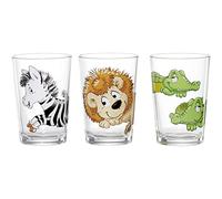 Ritzenhoff & Breker GmbH & Co. KG Happy Zoo Lot de 3 verres pour enfant Motif animaux Crocodile/zèbre/lion