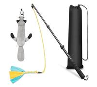 Flirt Pole Dogs, mât extensible extra fort pour entraîner l'agilité du chien, équipement de jeu d'extérieur pour chien avec 2 jouets à mâcher corde pour chiens de petite, moyenne et grande taille