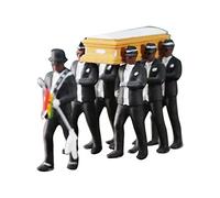 Flisdtry 1:64 Décoration de voiture Ghana Cercueil funéraire équipe de danse Fabrication exquise (debout)
