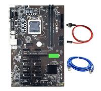 Flisdtry B250C BTC Carte mère minière avec câble réseau RJ45 + câble de commutation LGA1151 12X fente pour carte graphique USB 3.0 Support DDR4 RAM