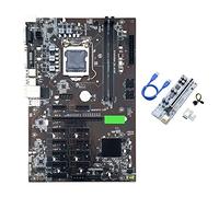 Flisdtry BTC B250 Carte mère avec carte élévatrice VER010X 12X fente pour carte graphique LGA 1151 DDR4 USB3.0 pour BTC Mining
