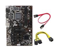 Flisdtry BTC B25012P Carte mère 12 emplacements PCIE LGA 1151 DDR4 RAM SATA3.0 USB 3.0 avec câble + câble d'alimentation 6 à 8 broches (6 + 2)