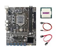 Flisdtry Carte mère B250C avec processeur G4400T + câble + câble de commutation 12 PCIE vers USB3.0 GPU Slot LGA1151 DDR4 pour BTC Mining