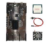 Flisdtry ETH80 B75 BTC Mining Carte Mère+G630 CPU+Ventilateur De Refroidissement+Câble 8XPCIE 16X LGA1155 Soutien 1660 2070 3090 Carte Graphique