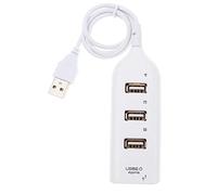 Flisdtry Hub USB 2.0 multi-USB haute vitesse répartiteur 4 ports USB Hub adaptateur pour ordinateur portable récepteur accessoires informatiques blanc