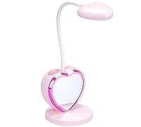 Flisdtry Lampe de bureau LED rechargeable pour filles avec port de charge USB et porte-stylo, intensité variable, rose