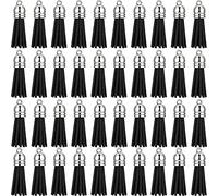 Flisdtry Lot de 100 pompons en cuir synthétique pour la fabrication de fournitures (noir)