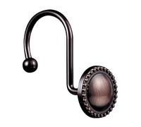 Flisdtry Lot de 16 crochets de rideau de douche en bronze huilé, anneaux décoratifs antirouille pour rideau de douche, bronze