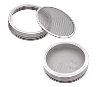 Flisdtry Lot de 2 couvercles de germination en acier inoxydable pour la ventilation pour bocaux à ouverture pour faire des graines de germes dans votre cuisine