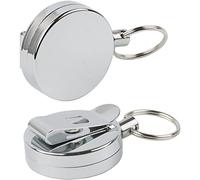 Flisdtry Lot de 2 porte-clés rétractables avec cordon de 60 cm et anneau fendu de 2,5 cm