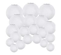 Flisdtry Lot de 20 lanternes rondes en papier blanc à suspendre pour décoration de fête de mariage