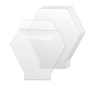 Flisdtry Lot de 6 feuilles vierges en acrylique transparent de 2 mm pour base lumineuse, pour table, projet de présentation, hexagone