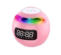 Flisdtry Mini enceinte Bluetooth sans Bluetooth avec affichage LED Hifi carte TF MP3 Musique (Rose)