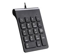 Flisdtry Mini numérique filaire USB Numpad 18 pour ordinateur portable, Windows, Android, tablettes, PC (noir)
