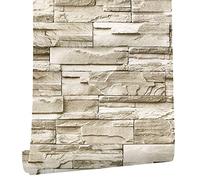 Flisdtry Papier peint autocollant 3D en vinyle Motif brique 6 m