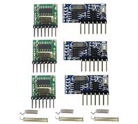 Flisdtry RX480E-4WQB Lot de 3 émetteurs et récepteurs RF sans 4 canaux pour télécommande 433 MHz