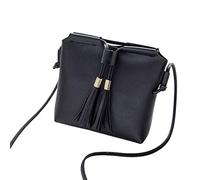 Flisdtry Sac à main pour femme - Sac en cuir PU - Mode féminine - Pompon - Mini sac à main - Noir, Noir , Taille