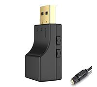 Flisdtry Transmetteur Bluetooth + SPDIF 2 en 1 Transmetteur audio Bluetooth 5.0 Adaptateur optique sans pour interrupteur