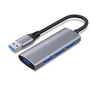 Flisdtry TS41 Répartiteur de hub USB 4 en 1, portable USB-A vers USB 3.0 + 3 x USB 2.0