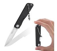 FLISSA Mini Couteau Pliant 110 mm en Acier 14C28N, Couteau de Poche avec Manche en G10, Mini Couteau Porte-Clé pour Camping, Randonnée, Alpinisme, Voyage, Utilisation Quotidienne