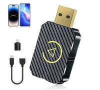 FLITI Adaptateur CarPlay sans Fil, 2025 Wireless CarPlay pour Voiture avec Câble d'extension Type-C et USB A-C, Dongle Convertir Le Filaire en sans Fil pour Les, Plug and Play, Doré