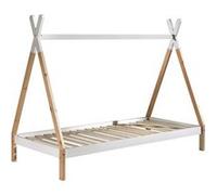 FLITT - Lit 90x200cm Blanc et Pin Forme Tipi - Altobuy Blanc