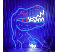 Flixyticy Enseigne Lumineuse Néon Blue Dinosaur, Panneau lumineux suspendu à LED pour chambre d'enfant, décoration murale, fête, vacances, anniversaire, cadeau (Dinosaur)