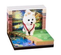 Flkiglm Bloc-notes 3D - 2026 - Bloc-notes de bureau 3D - Figurine de chien artistique pour écrire des vacances, décoration de la maison, du bureau, de la planification des études de Noël