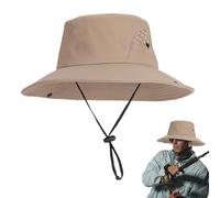 Flkiglm Chapeaux de Soleil pour Hommes - Chapeau de Pêche UPF50+ Anti-UV - Large Bord avec Cordon Élastique pour Baseball Plage Travail Femmes Père Golf Camping Voyage Jardinage