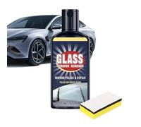 Flkiglm Dissolvant Rayures Pour Verre Pare-Brise, 120 ml Liquide Nettoyant Taches, Avec Éponge Efface-Rayures Pour Vitre Automobile, Pour la Restauration de Clarté et Soin du Film d'Huile