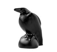 Flkiglm Figurine Corbeau Noire, Statues de Corbeau pour la décoration intérieure, Sculpture d'oiseau en Naturel, Sculpture d'oiseau en Pierre Naturelle à Collectionner, Table à Manger