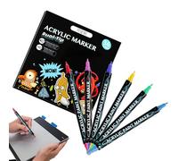 Flkiglm Marqueurs Peinture Acrylique | 36 Couleurs Acryliques | Ensemble Pour Art Dessin Sur Toile Calligraphie Céramique Bois Textile Métal Pierre Papier Adultes Multi Surfaces