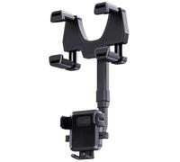Flkiglm Support de téléphone portable pour voiture - Support de téléphone pour rétroviseur de voiture - Support de téléphone rotatif - Rétroviseur rétractable - Support de téléphone anti-tremblement