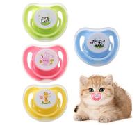 Flkiglm Tétines pour Chats | Apaisant Tétée Chiot Chaton | 4 Pièces Jouet à Mâcher en Silicone Anti-Stress en Forme de Papillon pour Animaux Domestiques Temps de Calme