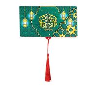 FLKWOP Lot de 10 enveloppes rouges Singapour 2025 de qualité supérieure - Vertes et rouges - Enveloppes vertes et rouges pour festival de Malaisie