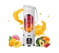 FLKWOP Presse-agrumes à affichage numérique intelligent, mélangeur multimode portable et adapté à un régime alimentaire, USB, 450 ml, presse-agrumes portable pour milkshakes et smoothies, petit mixeur