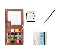 FLKWOP Tobio Kit d'aquarelle, mini kit d'aquarelle Tobio, kit d'aquarelle portable, comprend des pinceaux et un carnet de croquis avec 24 peintures de couleur