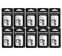 FLLAGG20 10X Set Adaptateur Carte SIM 3 en 1 Nano Micro Standard noir | Convertit SIM Nano Micro Standard, Compatibilité universelle smartphone, Avec broche d'extraction pratique Sim Adapter