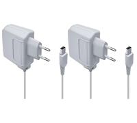 FLLAGG20 2X Chargeur Alimentation Compatible avec Nintendo 3DS 2DS DSi XL | Entrée 100-240V sortie 4.6V 350mA câble 1m compatible Nintendo 3DS 2DS DSi 3DS XL gris adaptateur secteur Power Adapter EU