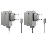 FLLAGG20 2X Chargeur Compatible pour Nintendo DS Lite câble 1,2m Gris | Adaptateur AC 100-240V 5,2V 450mA, charge stable, câble 1,2m, design compact, protection intégrée Charger Power Adapter