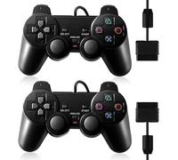 FLLAGG20 2X Manette Câblée Compatible avec PS2 PS1 PSX Noir