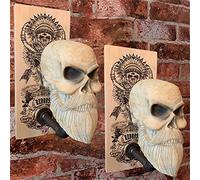 FLLG Motorcycle Skull Helmet Holder,Porte Casque Moto,Monté Mural De La Résine Étalage Casque, pour Manteaux, Casquettes, Balles De Baseball Et Casque De Rugby A,2PCS