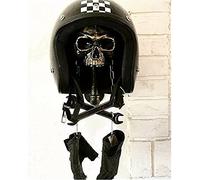FLLG Porte Casque Moto Mural Skull,Support Casque Moto,Accessoire Motoessentiel pour Les Amateurs De Moto, Artisanat Amovible en Résine pour Décoration Murale en Forme De Tête De Fantôme C