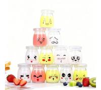 Flliberté 12 Pot Yaourt en Verre avec Couvercle, 100ml petit Pot en Verre avec Couvercle, Pot avec Couvercle pour Thermomix, Cookéo