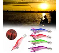 fllyingu 4 Leurre De Pêche, Turlutte A Calamar, Leurre Electronique, LED Électronique Lumineux Squid Jig Crevettes Bait Nuit